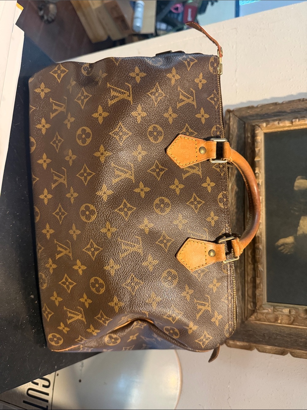 Louis Vuitton Monogram Canvas Brown and Tan Top-Handle Speedy